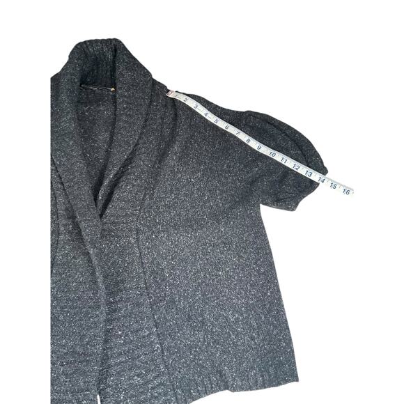 BCBGMAXAZRIA Wool Blend Bubble Short Sleeve Cardigan Charcoal Gray Size M/L - Picture 8 of 10